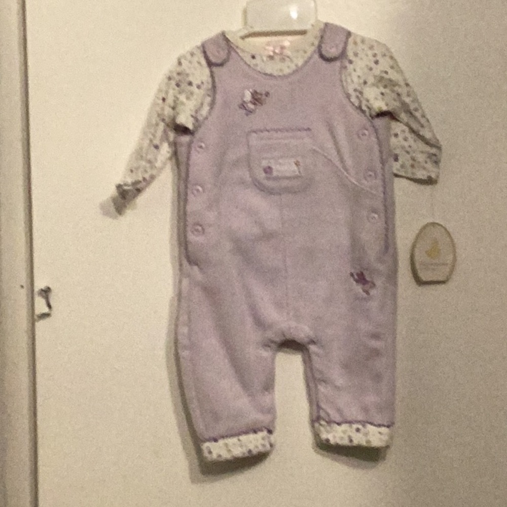Purple and White Fairy Mouse Matching Overall Set